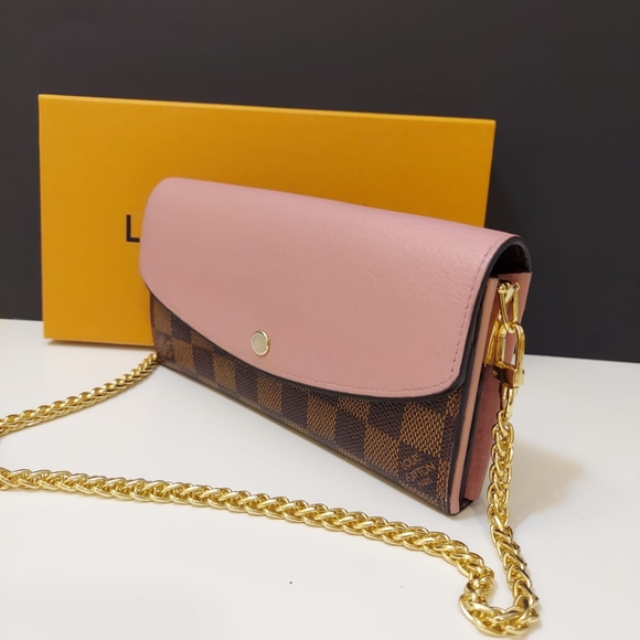 ✨ Louis Vuitton ✨ damier ebene Normandy long wallet converted to crossbody - Picture 7 of 16